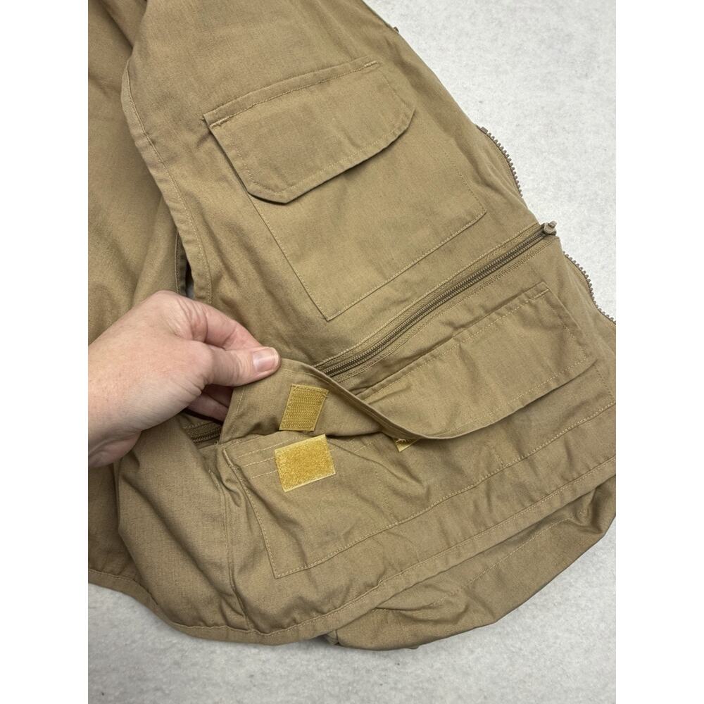 Pacific Fly Utility Fishing Vest Mens Size Large Brown Khaki Lots Of Pockets - Picture 7 of 8